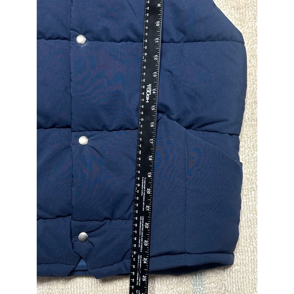 Vintage 80s 90s Hiker Puffer Vest Navy Blue Quilted Snap Front Mens Size M USA - Picture 4 of 5